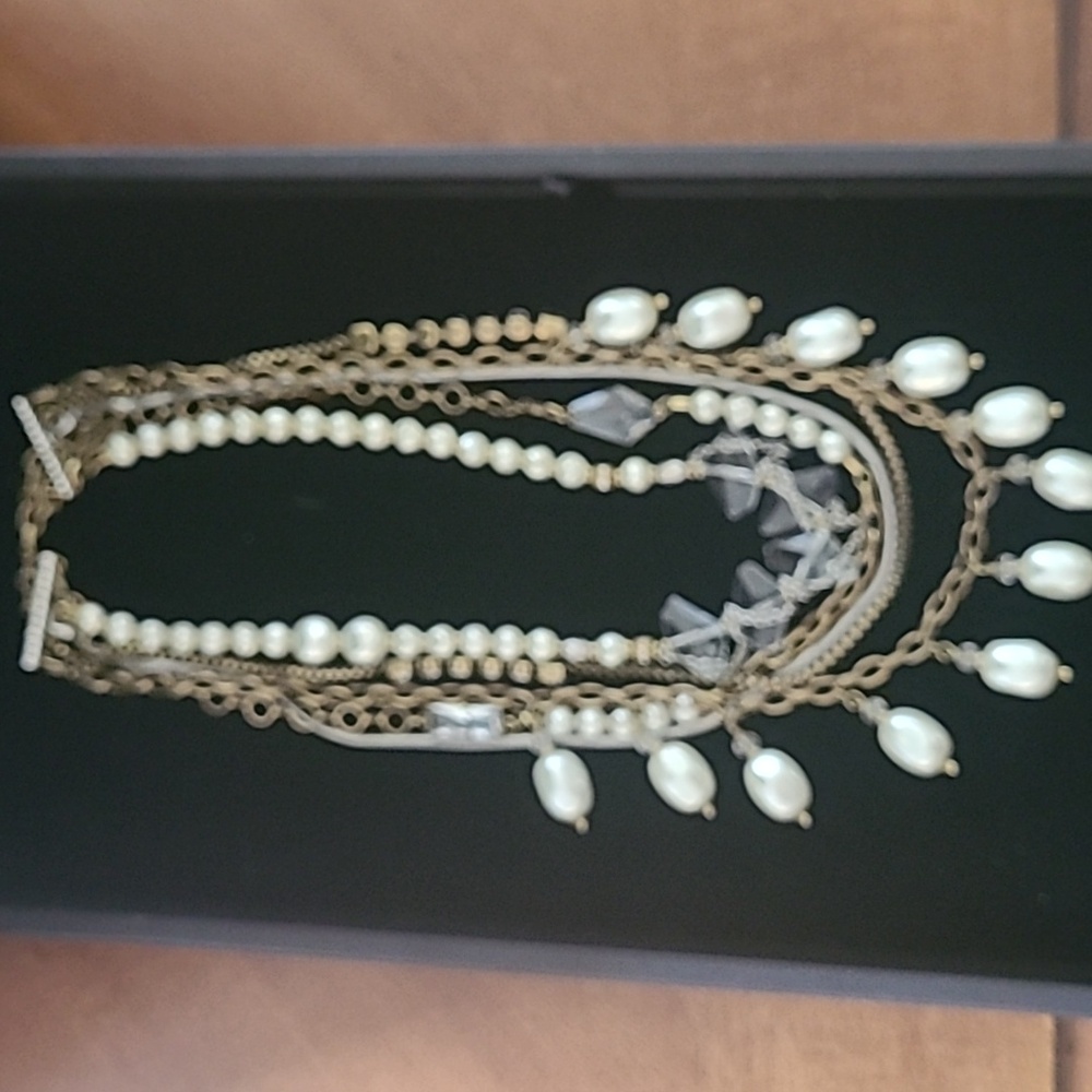 Mixed media bib necklace